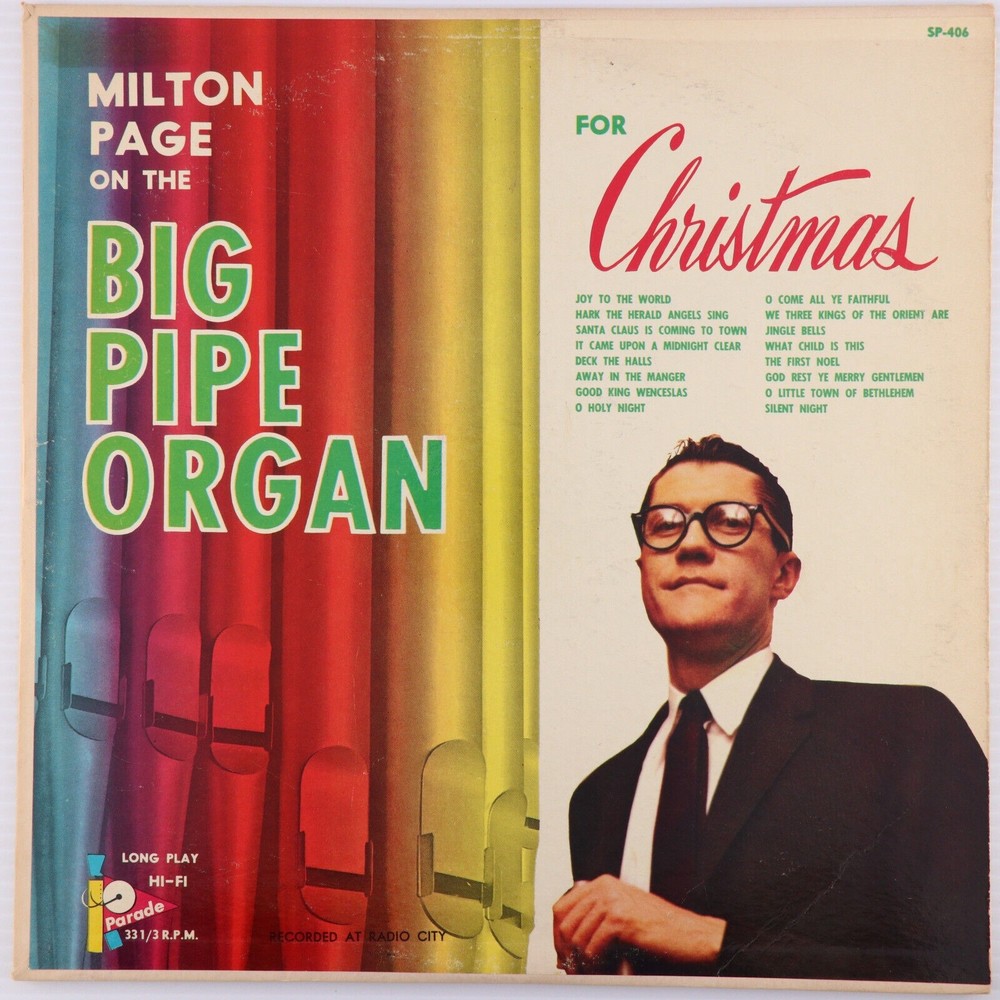 Milton Page – Big Pipe Organ for Christmas - 12" Vinyl LP Record Parade SP-406 - Picture 1 of 16